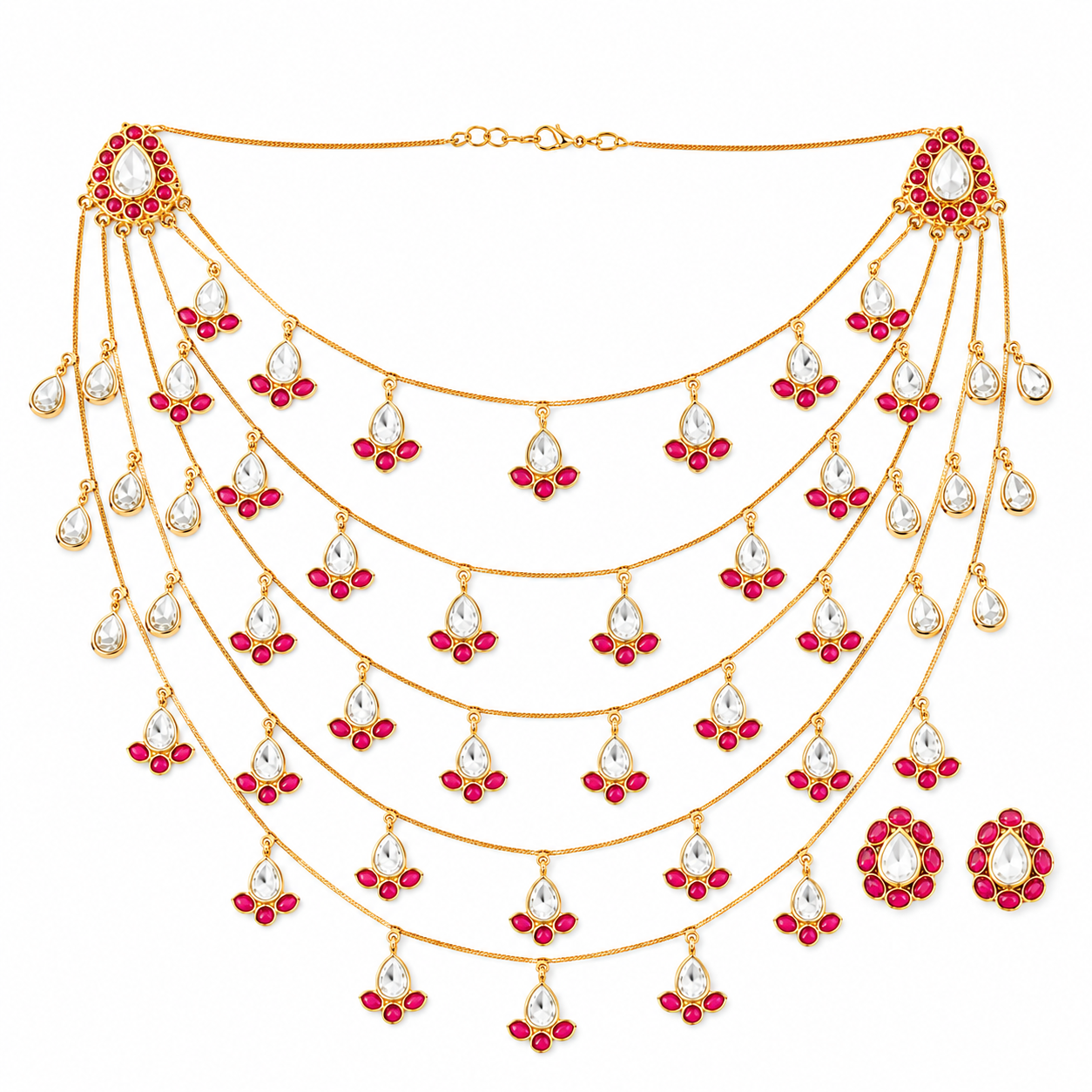 The Polki Tiered Layer Necklace Set