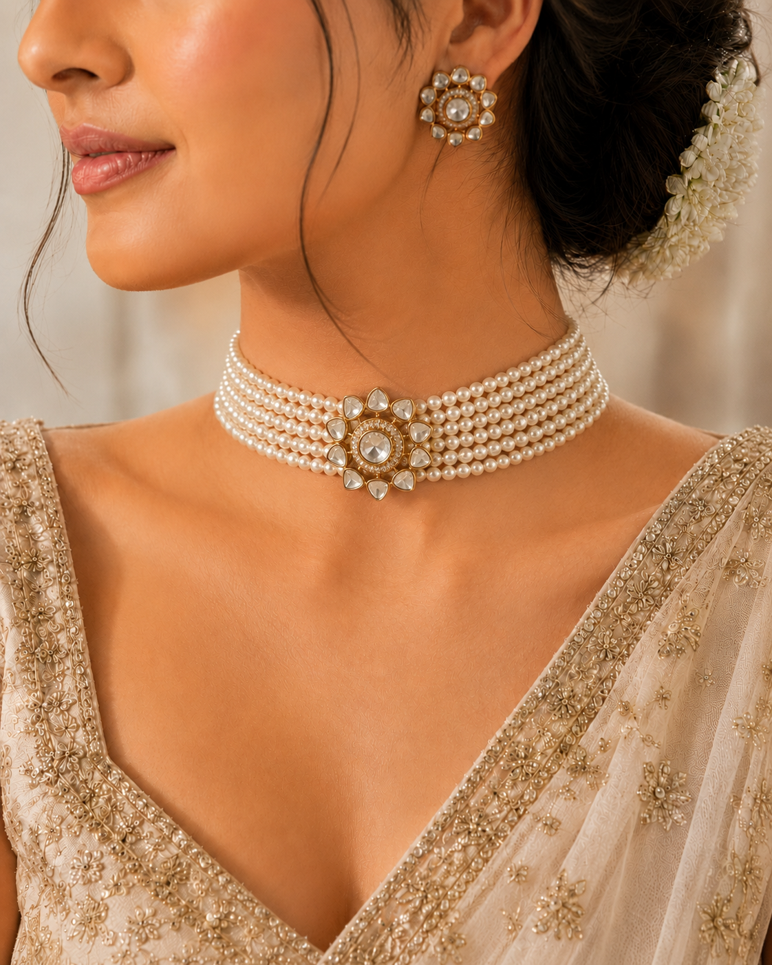 The Polki and Pearl Choker Set
