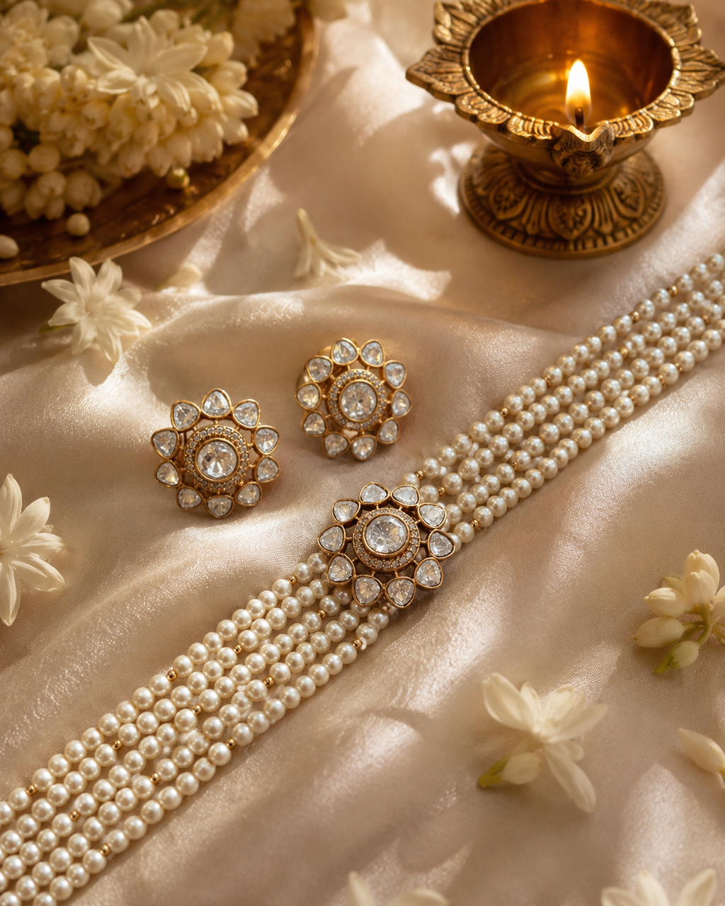The Polki and Pearl Choker Set