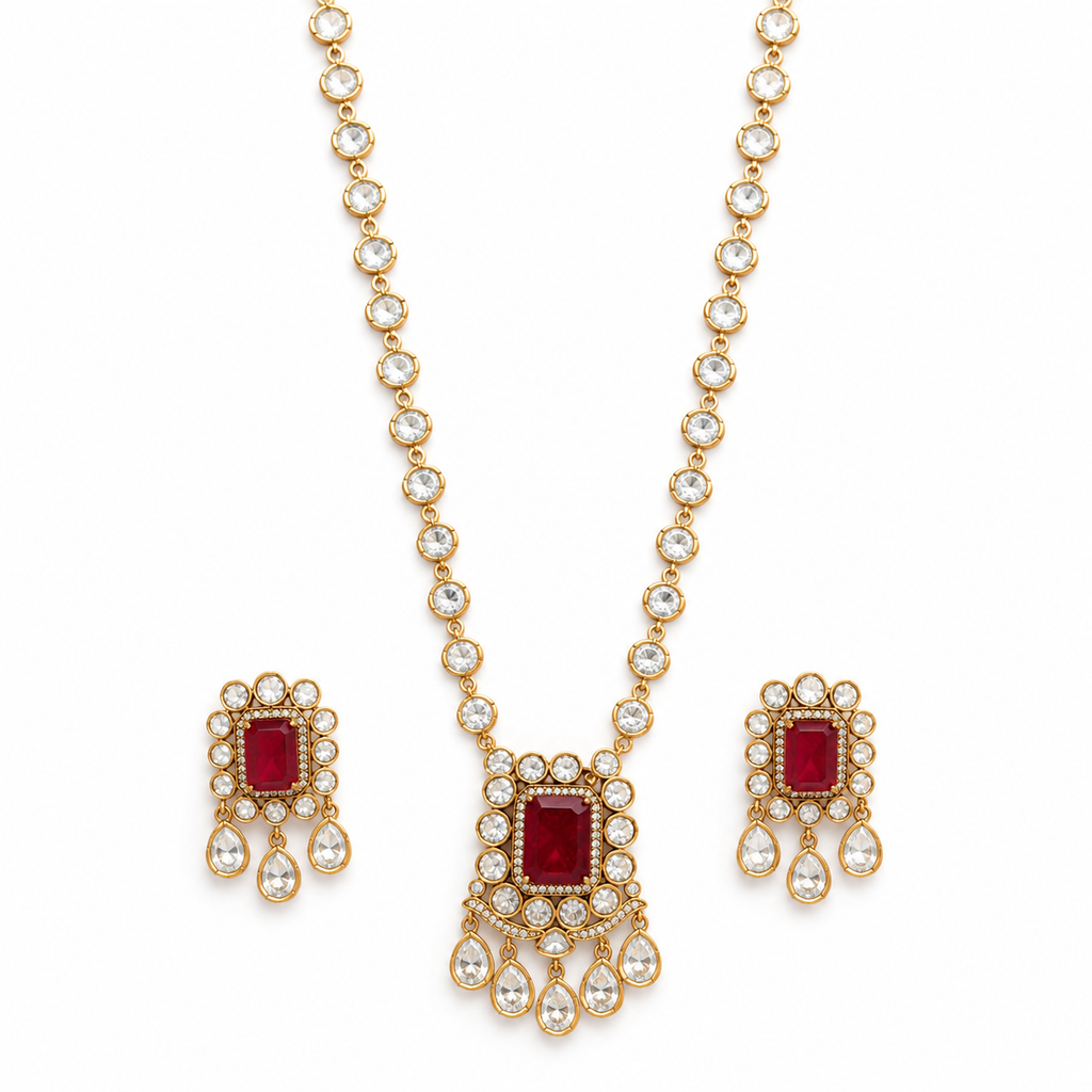 The Polki Ruby Necklace Set