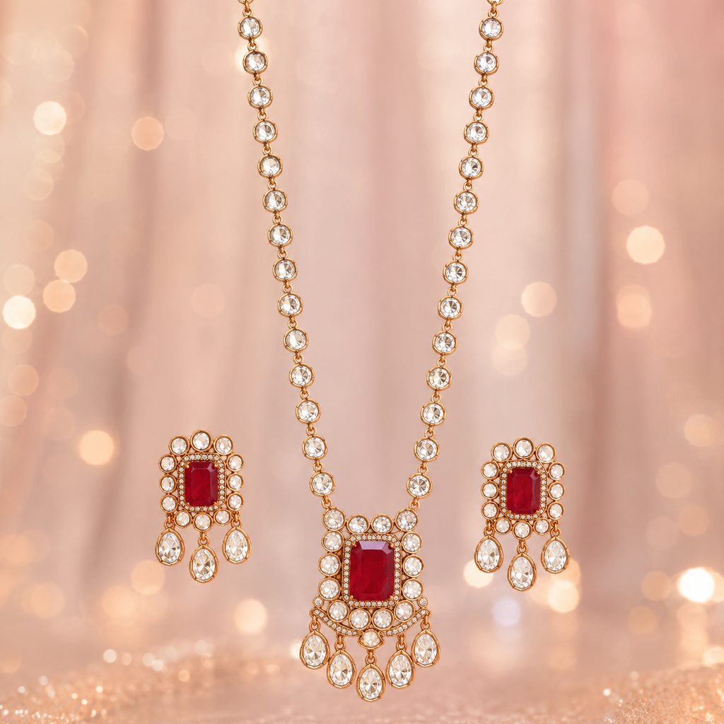 The Polki Ruby Necklace Set