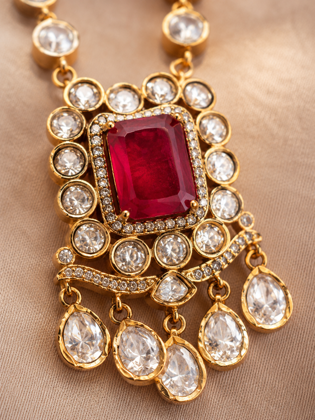 The Polki Ruby Necklace Set