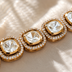 The Single Line Polki Necklace Set