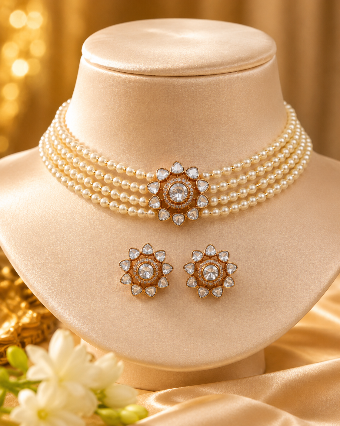 The Polki and Pearl Choker Set