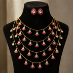 The Polki Tiered Layer Necklace Set
