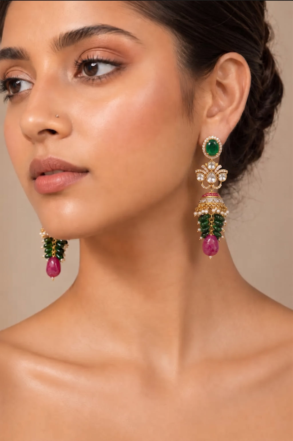 The Polki Jhumka Earrings