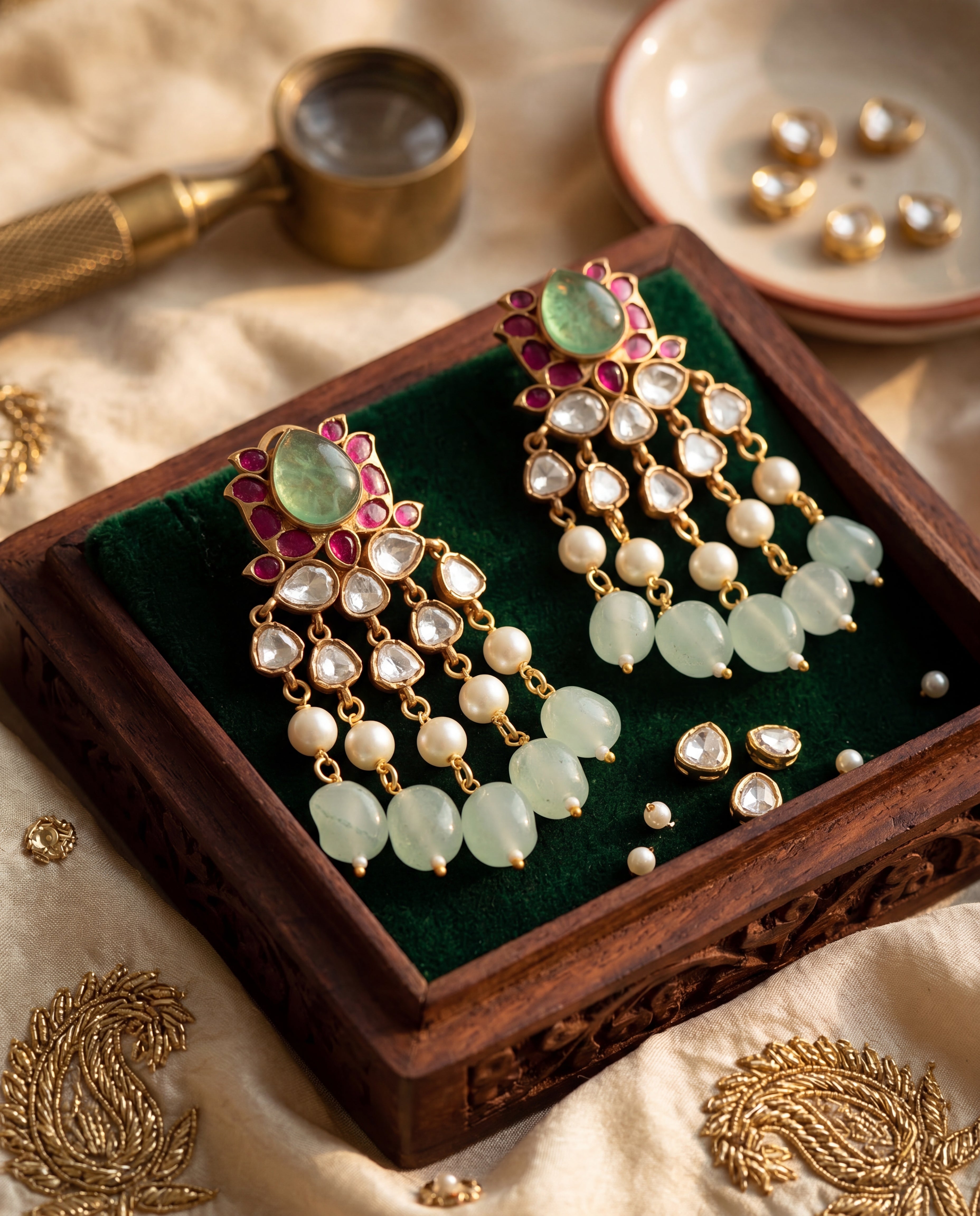 The Polki Cascade Earrings