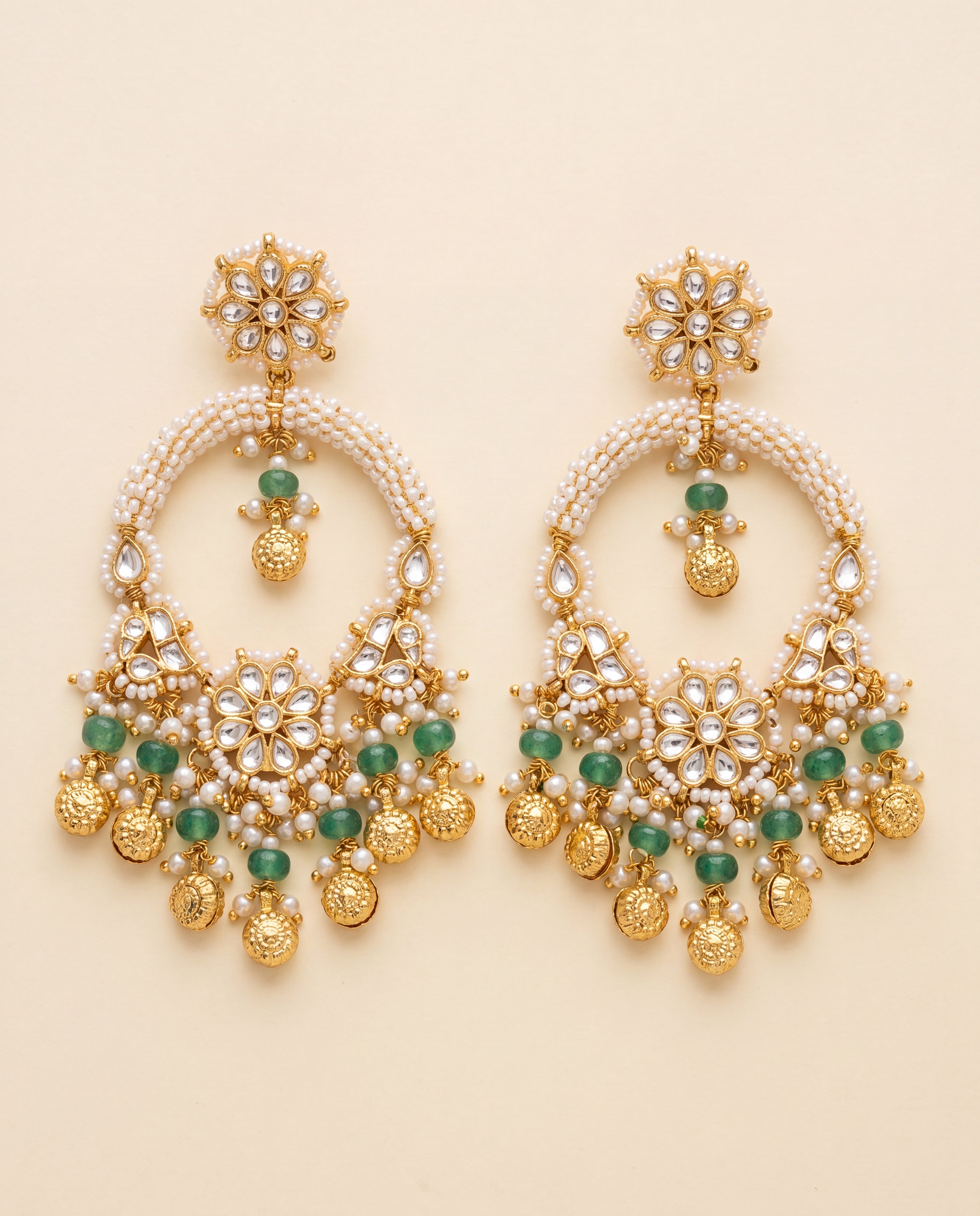 The Polki Pachi Kundan Earrings