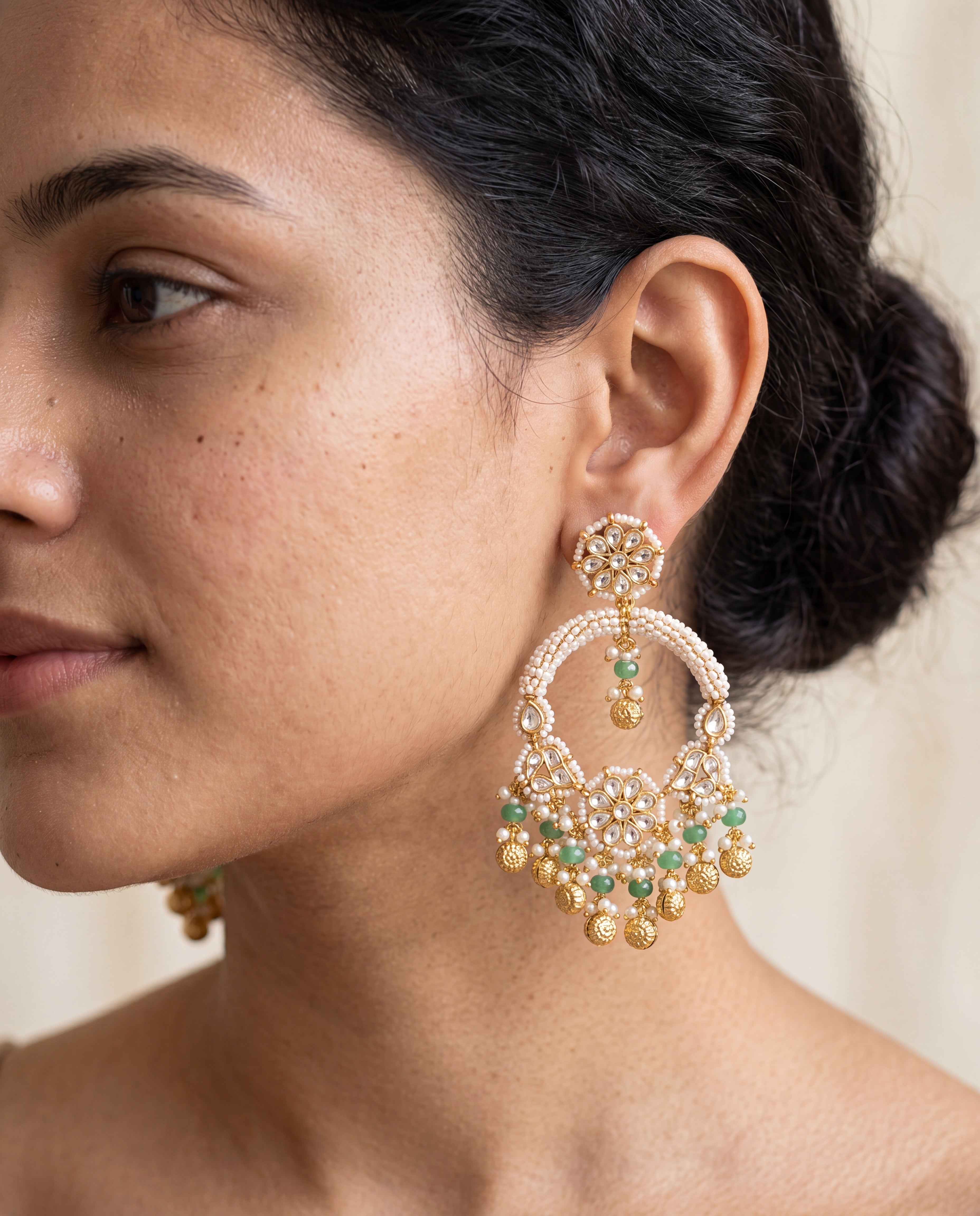 The Polki Pachi Kundan Earrings