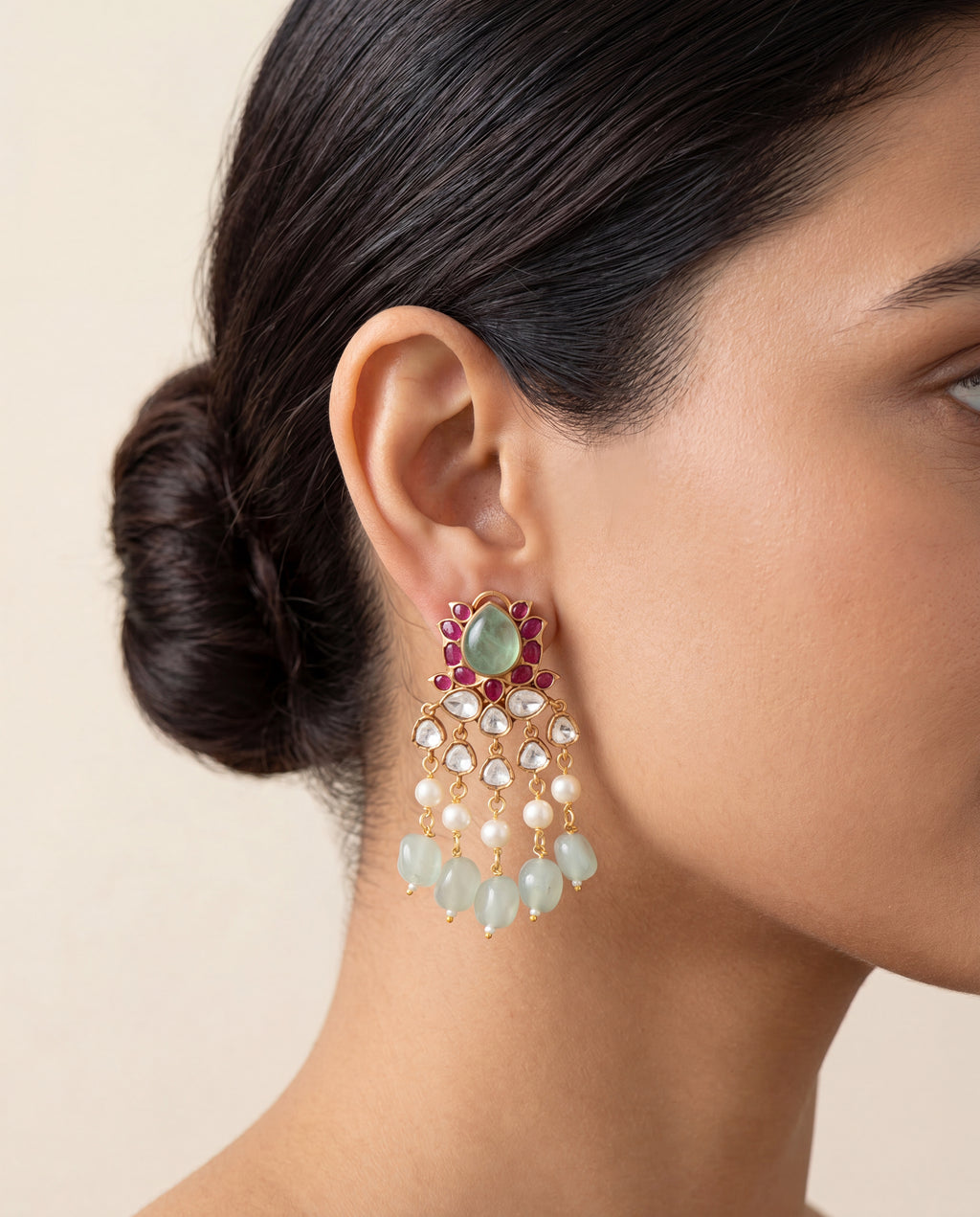 The Polki Cascade Earrings