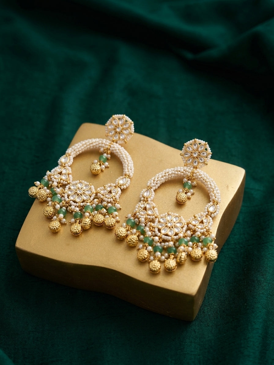 The Polki Pachi Kundan Earrings