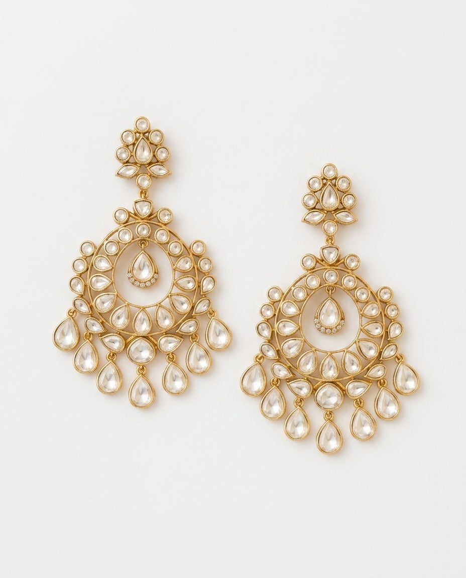 The Polki Chandbali Earrings