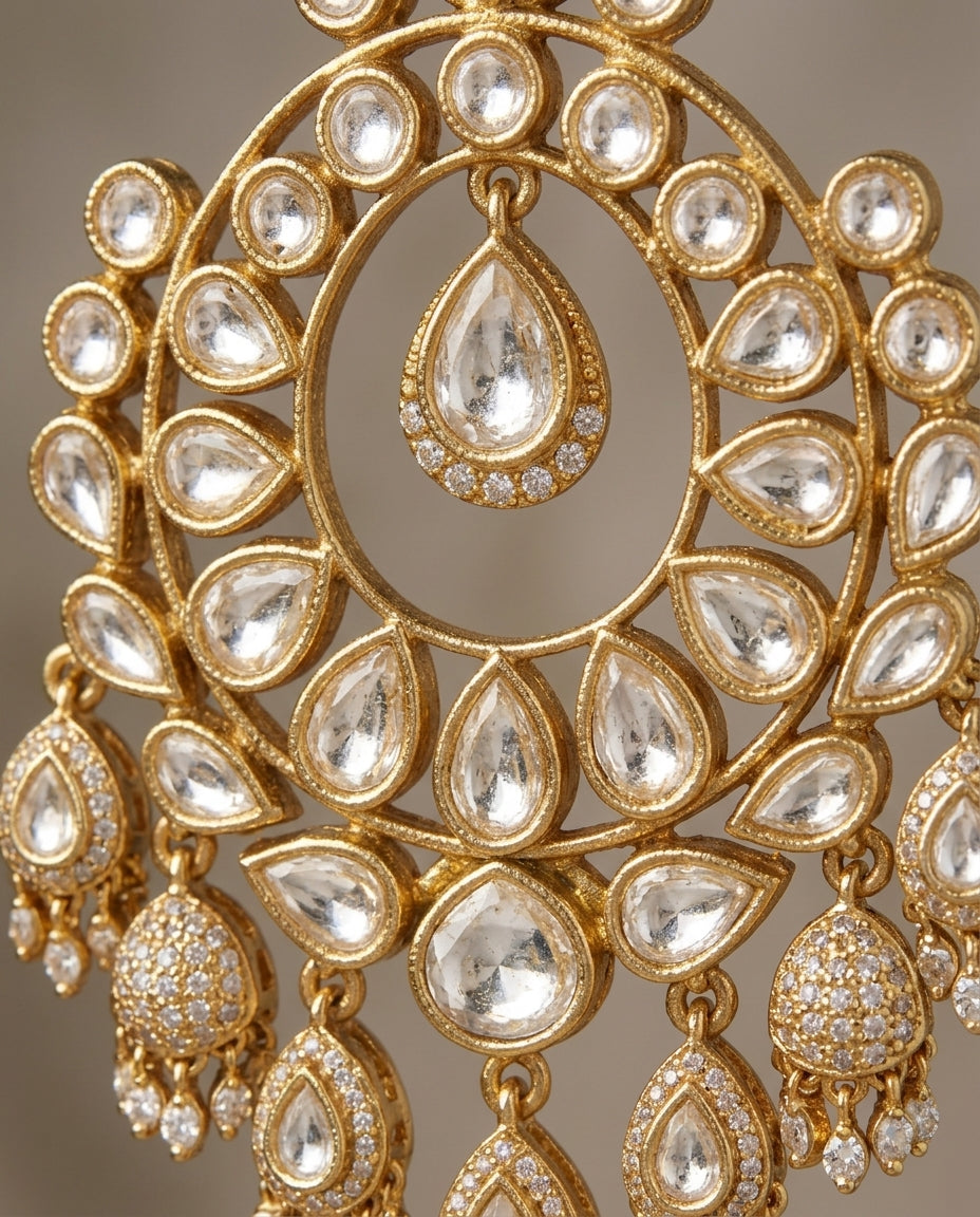 The Polki Chandbali Earrings
