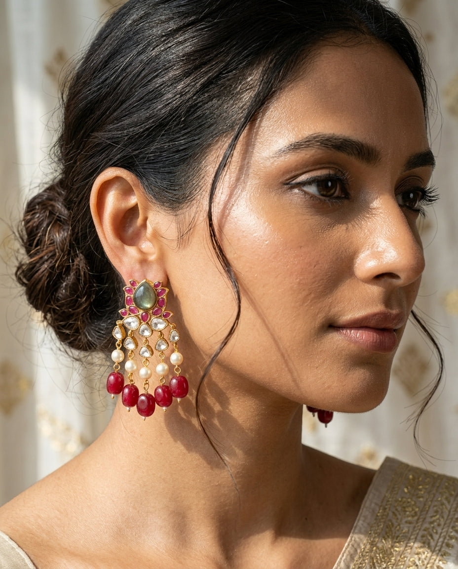 The Polki Cascade Earrings