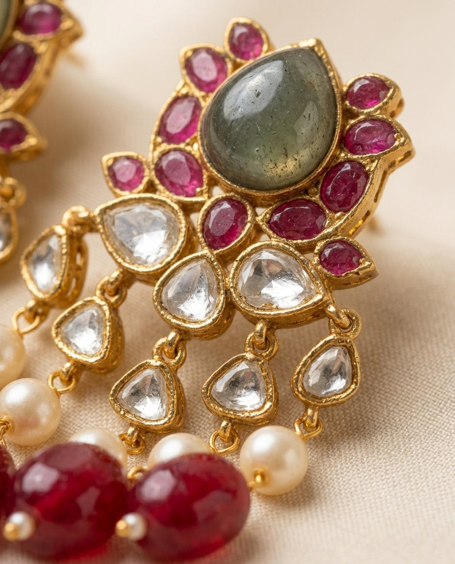 The Polki Cascade Earrings