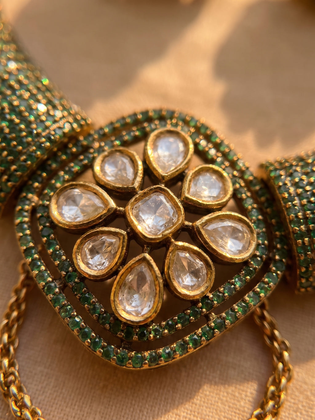 The Emerald Polki Hasli Set